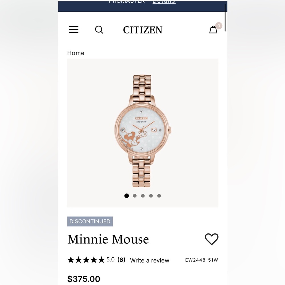 Discontinued Citizen X Disney Minnie Mouse Watch